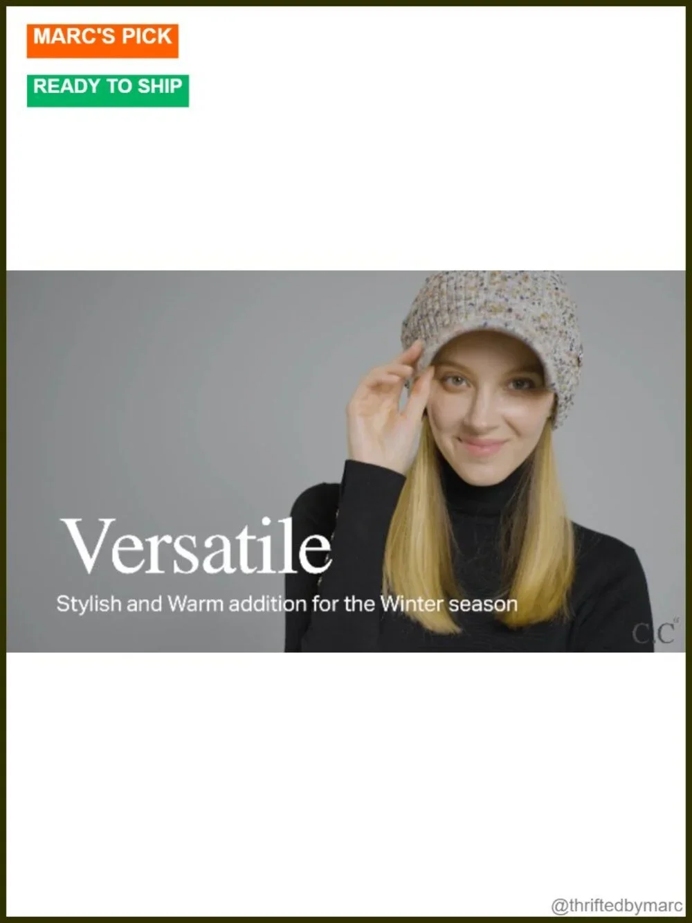 Fuzzy Fleece Lined Knit Beanie Hat Sherpa Stretch Visor Brim Warm Winter